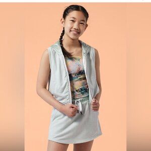 Athleta Girl Simone Biles mint green reversible vest size L/12